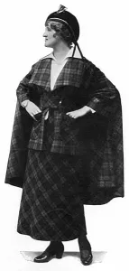 Check Prints: Checked Tipperary costume from Paris, womens fashion, WW1