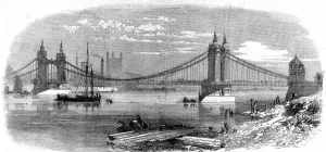 Chelsea Prints: Chelsea Bridge, London, 1858