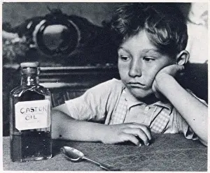 Young Prints: Children were force-fed spoonfuls of castor oil for treatment of constipation. Date: 1939