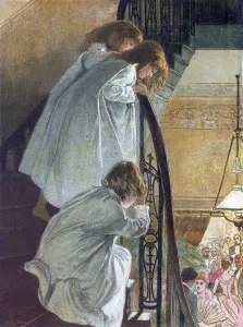 Stairs Prints: Children Peek at Party