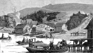 Houses Prints: A Chinese Fishing village in California, 1884