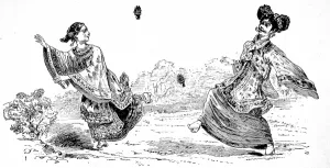 Feet Prints: Chinese Girls playing with shuttlecocks, 19th cen
