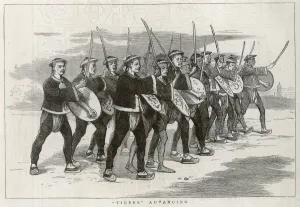 1876 Prints: Chinese Soldiers advancing