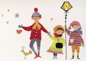 Carols Prints: Christmas carol singers by Judith Bledsoe