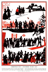Silhouettes Prints: Christmas Day 100 years ago by H. L. Oakley