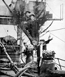 Decorations Prints: Christmas decorations on a British warship