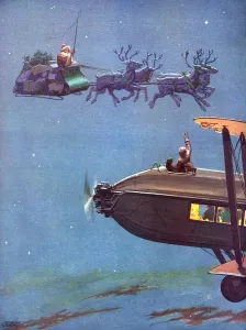 Air Plane Prints: Christmas Eve on the Airway by Norman Keene