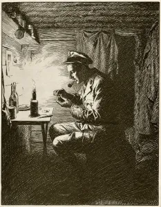 Dugout Prints: His Christmas Gift to Her by Fred Pegram, WW1