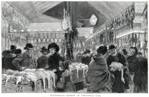 Shopping Prints: Christmas goose at Leadenhall Market, London 1884