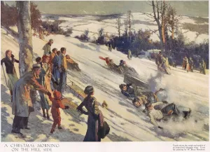 1935 Prints: A Christmas Morning On The Hill Side, by W. Bryce Hamilton