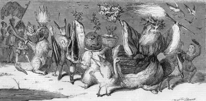 1844 Prints: A Christmas parade by Alfred Crowquill