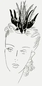 Jones Prints: Christmas present - blackbird headdress 1938
