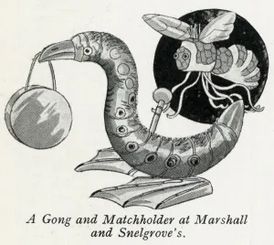 Gift Prints: Christmas present - gong and matchholder 1927