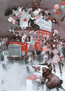 Shopping Prints: Christmas Shopping by Laurie Tayler