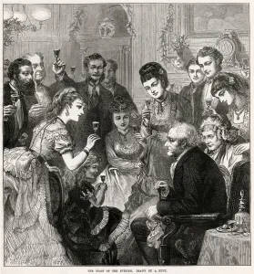 Customs Prints: Christmas toast for the evening 1872