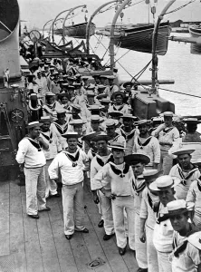 Atlantic Prints: Church Parade on board a Battleship, Gibraltar, 1906