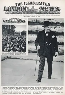 Resignation Prints: Churchill leaving Downing Street after 1945 election defeat