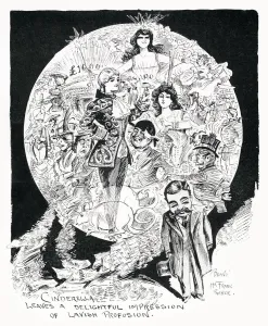 Caricature Prints: Cinderella at the London Hippodrome, 1900-01