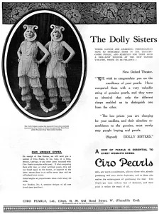 Pearls Prints: Ciro pearls advertisement with Dolly Sisters