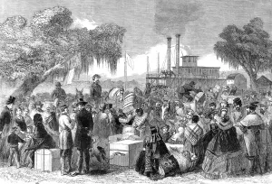 Waiting Prints: Civil War in America: arrival of a Federal steamer