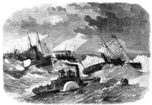 1862 Prints: The Civil War in America. The Picket leading the ships of th