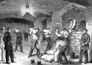1863 Prints: The Civil war in America. Repairing Fort Sumter