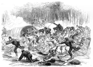 1869 Prints: The Civil War in America. The stampede from Bull Run