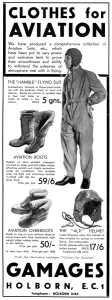 Boots Prints: Clothes for Aviation from Gamages, 1931