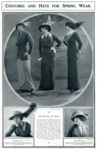 Neck Prints: Clothing and hats for womens spring wear 1913