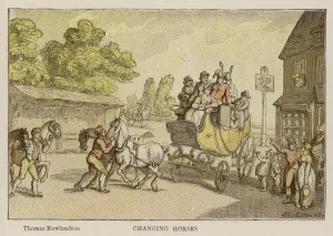 1800 Prints: Coach Changing Horses
