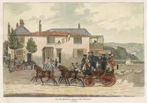 1835 Prints: Coach at the Woodman