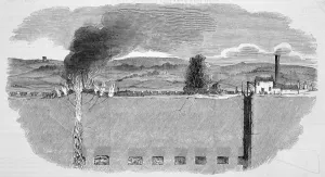 Manchester Prints: Coal mine fire at Astley, near Manchester
