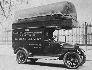 Bags Prints: Coal-gas powered delivery van of the Illustrated London News