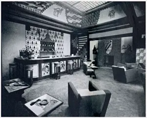 Street Prints: The Cocktail Bar at the Garter Club, 52 Grosvenor Street - decorated in mock-heraldic