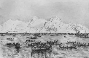 Fishing Prints: Cod fishing off the Lofoten Islands, Norway 1896
