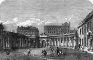 1866 Prints: The Colonnade of Burlington House, London, 1866