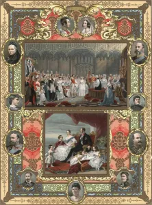 Plate Prints: Colour plate of the early life of Queen Victoria and Prince