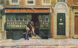Regency Prints: A Colourmans Shop, London, 1829 by George Scharf