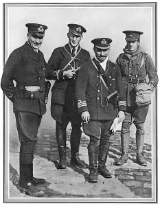 Pilots Prints: Commander Samson with other British airmen, WW1