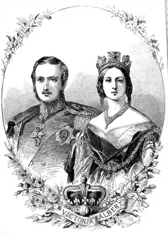 Commemorative Prints: Commemorative portrait of Queen Victoria and Prince Albert
