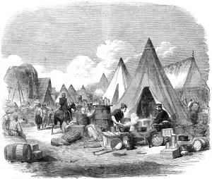 1854 Prints: The Commissariat Camp in the Crimea, 1855