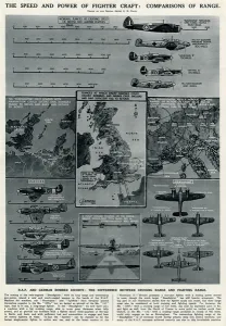 Cruising Prints: Comparative ranges of fighter aircraft by G. H. Davis