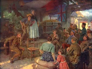 Matania Prints: A Concert behind the Lines by Fortunino Matania