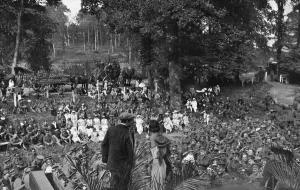 Singing Prints: Concert in the War Zone for soldiers and others, France, WW1