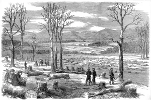 Images Dated 8th July 2004: Confederate Army Winter Quarters, Rapidan; American Civil Wa