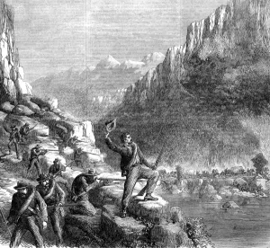 Images Dated 8th July 2004: Confederate sharpshooters firing at a supply train, American