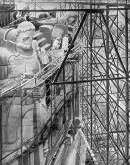 Monument Prints: Construction of the Battle of Nations memorial, Leipzig, 191