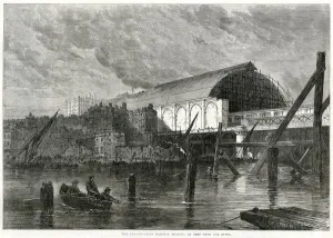 Charing Prints: Construction of Charing Cross Station, London 1864