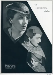 Straw Prints: Contrasting hats 1933