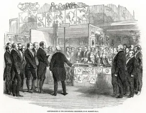 1850s Prints: Conversazione of educational exhibition, St. Martins Hall